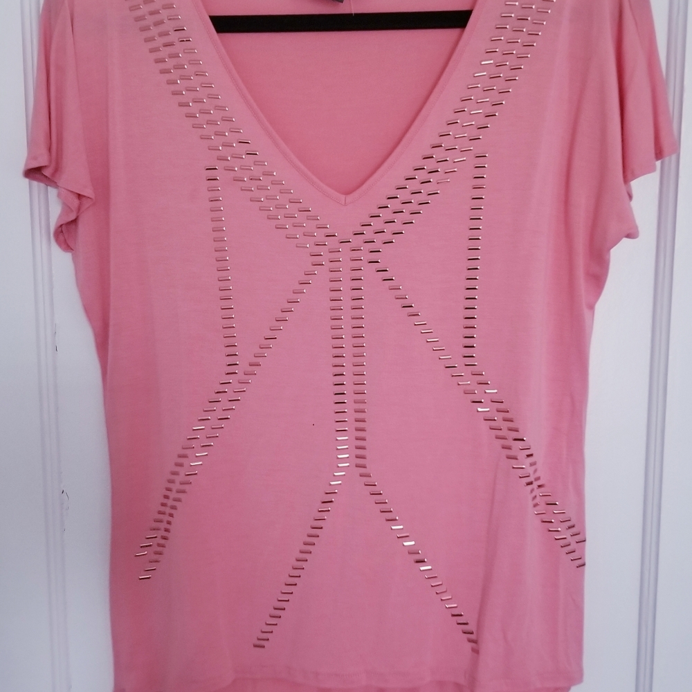 Women's Armani Exchange Short Sleeve Top in Pink Size M - Picture 1 of 3
